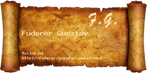 Fuderer Gusztáv névjegykártya